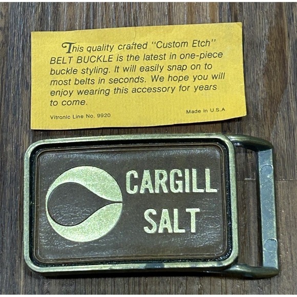 Vintage Cargill Salt Custom Itch Belt Buckle